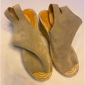 Suede Soludos style wedge
